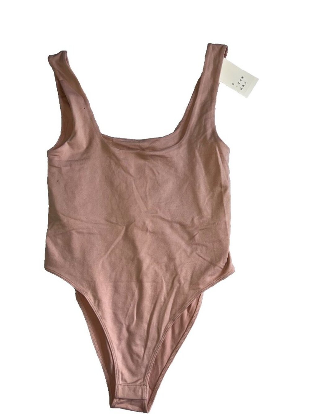A New Day Women's Long Sleeve Bodysuit Medium Light  Pink NWT